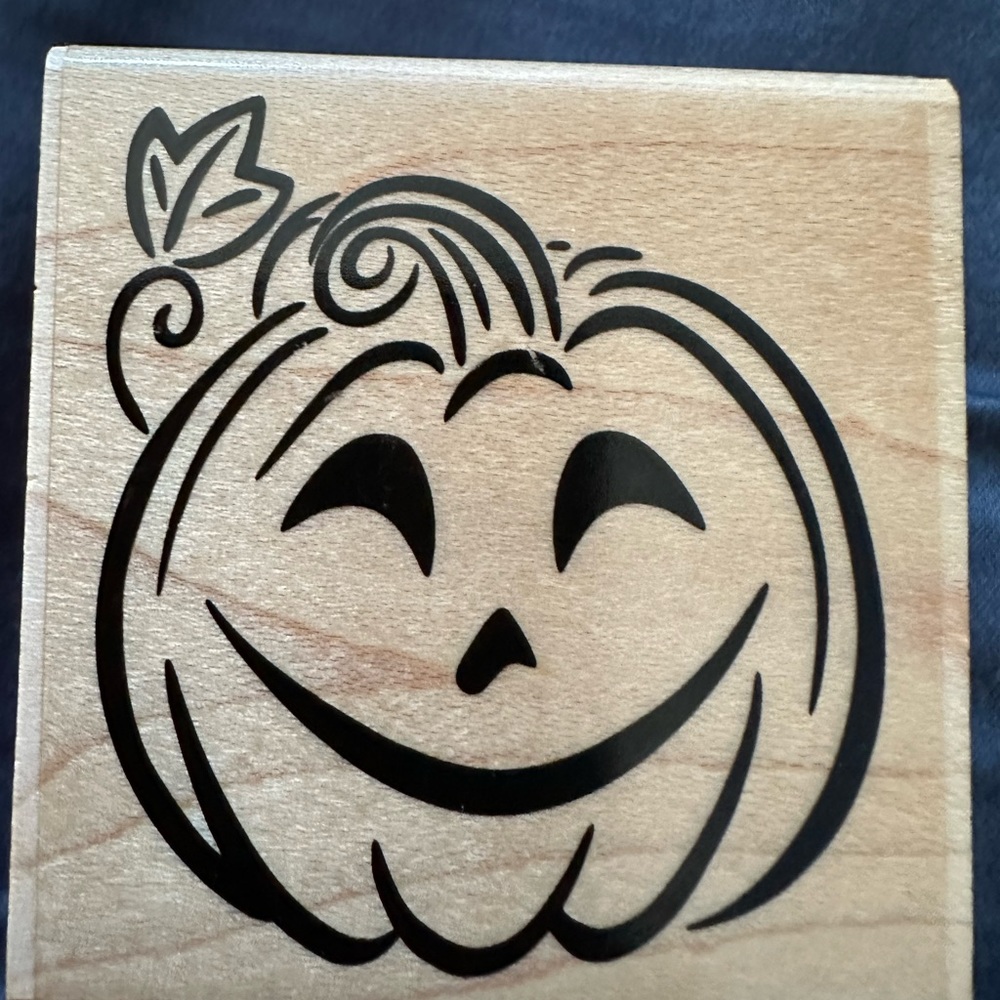 Stampabilities Whimsical Pumpkin Rubber Stamp